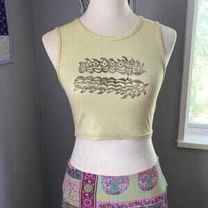 Butterfly cropped tank top
